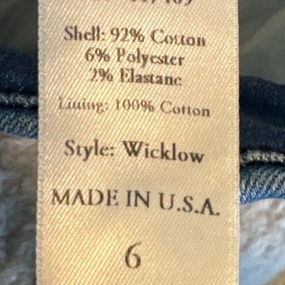 Frank & Eileen Womens Wicklow Jeans Trouser Style Raw Hem Stretch Denim Size 6 - Picture 10 of 11